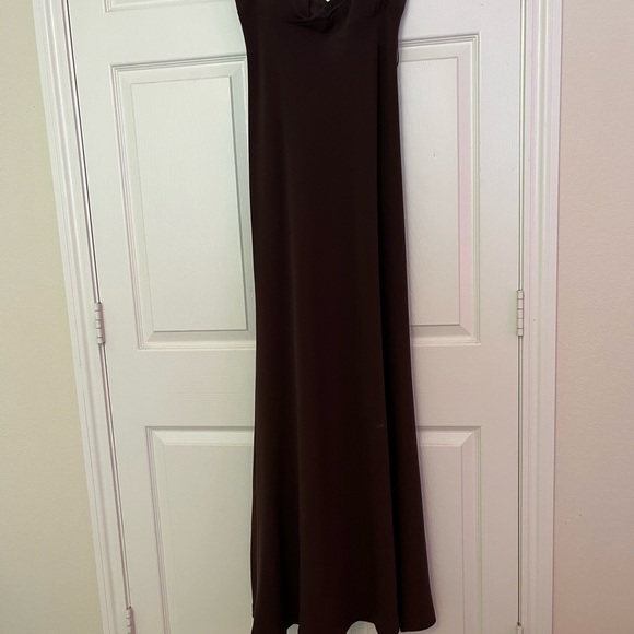 Brown formal gown . Size 12. Beautiful draping in the back. - Picture 4 of 8
